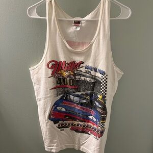 Vintage White NASCAR Graphic Tank Top